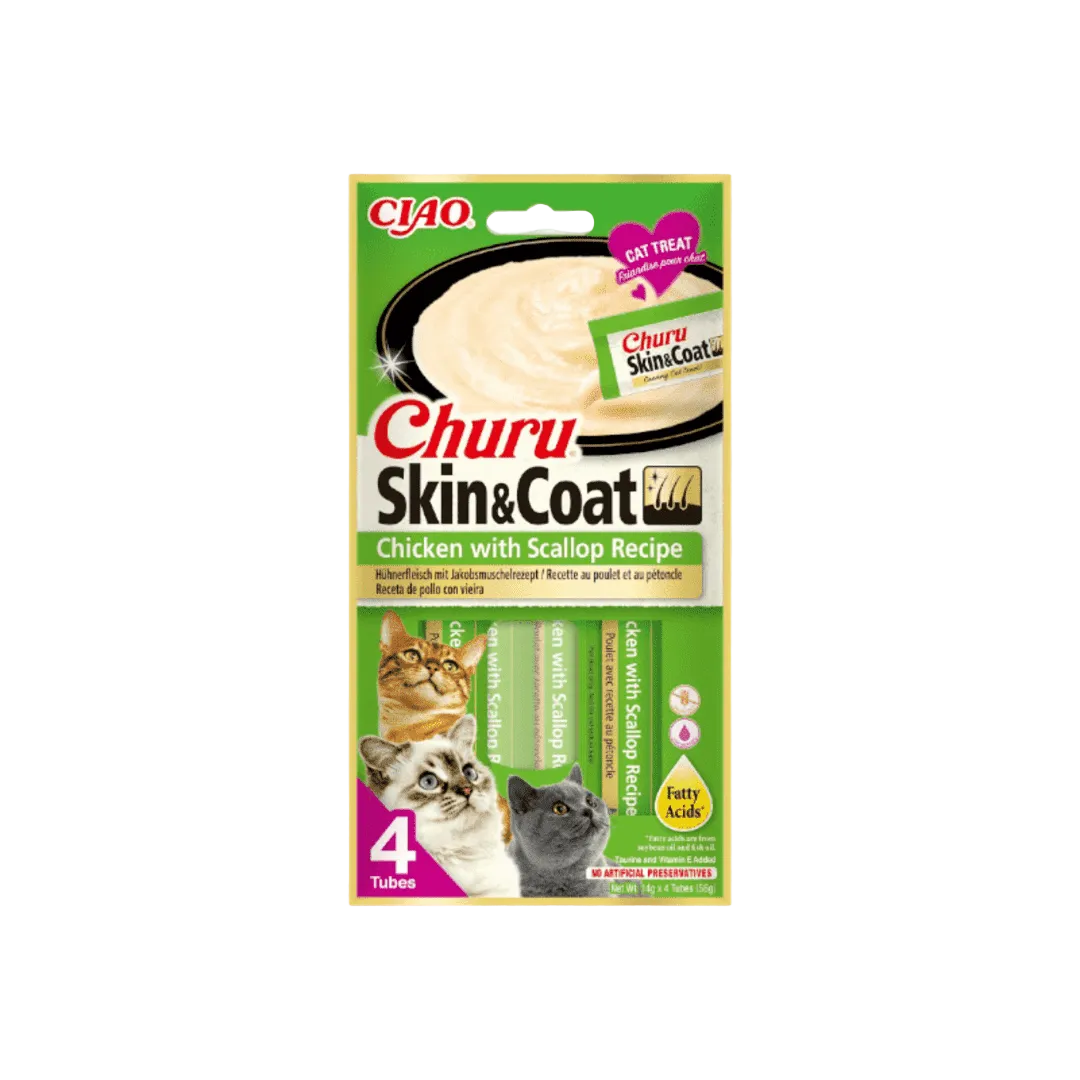 Churu CAT Skin & Coat Receta de Pollo y Vieira