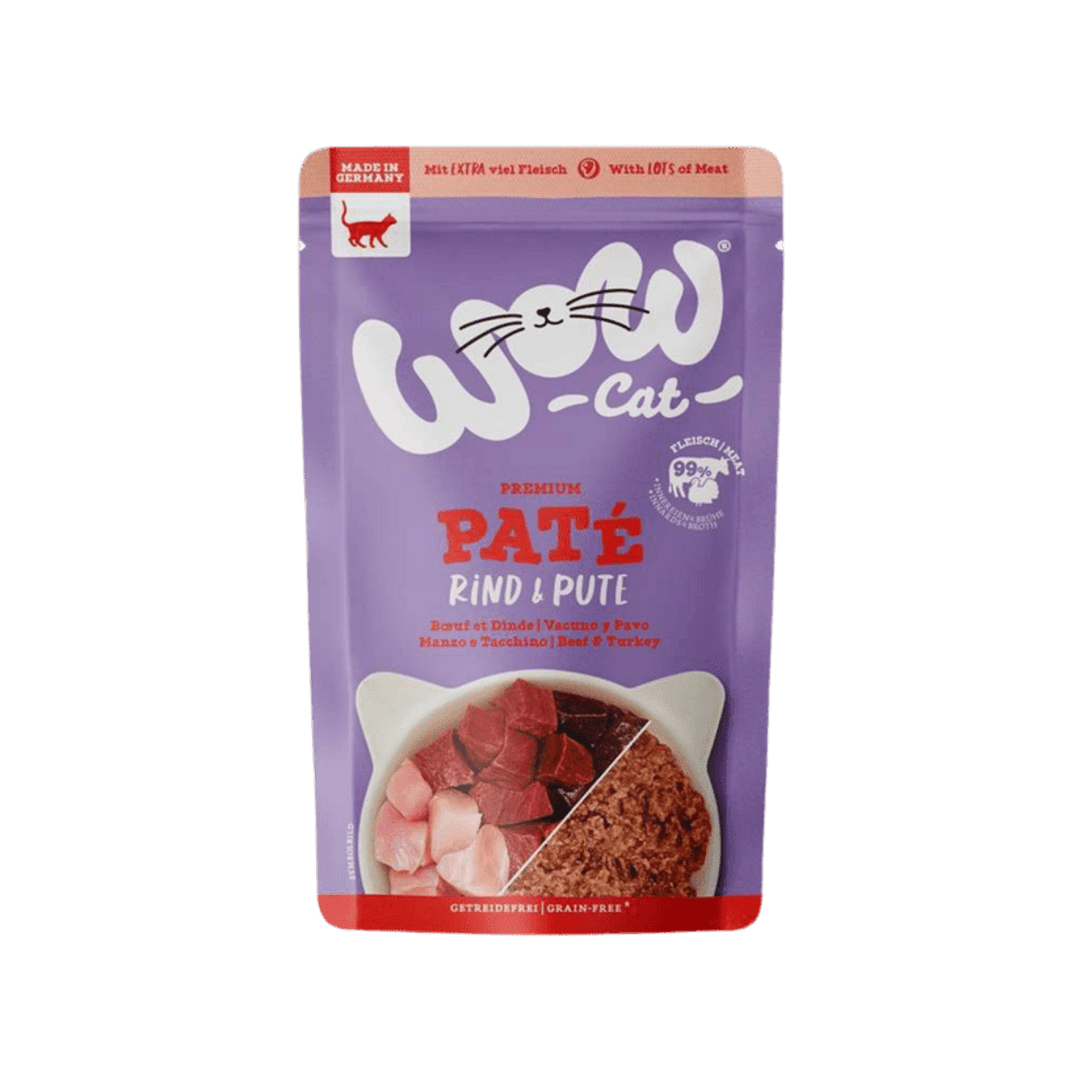 Wow | Cat Adult Ternera y Pavo Pate gatos (125g)