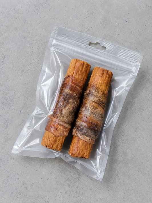 Palitos de colágeno de ternera con piel de rosada