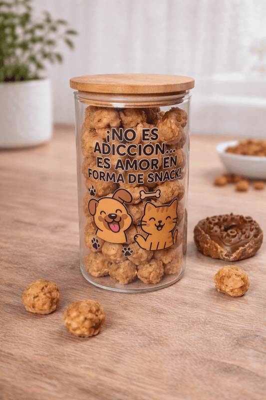 Tarro cristal snacks mascotas