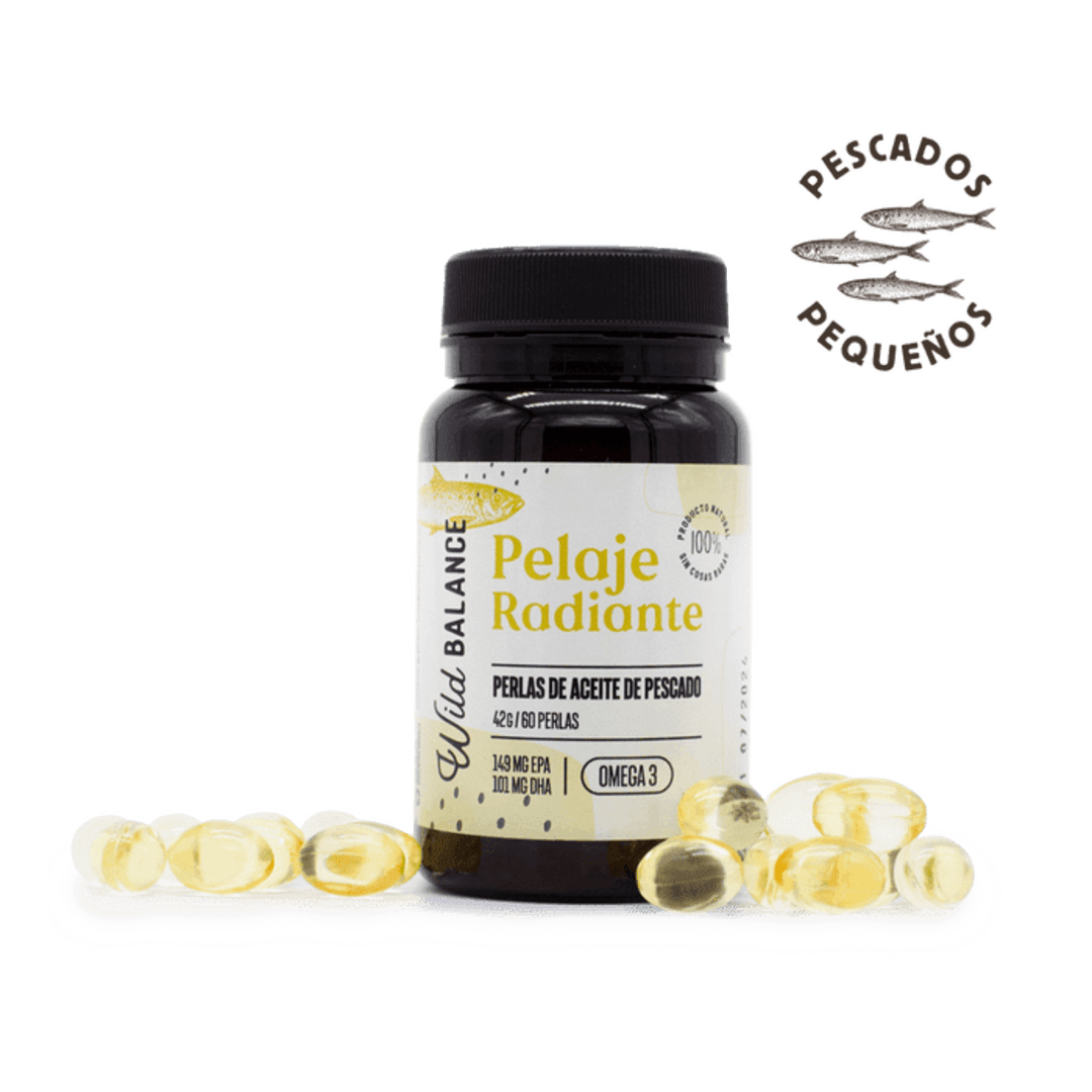 PELAJE RADIANTE Cápsulas Omega 3 de aceite de pescado wild balance