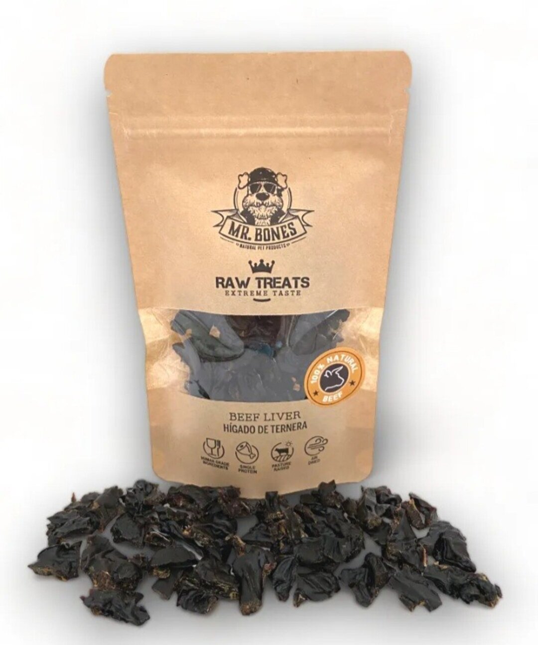 Raw Treats Hígado de Ternera para Perros y Gatos - Mr Bones