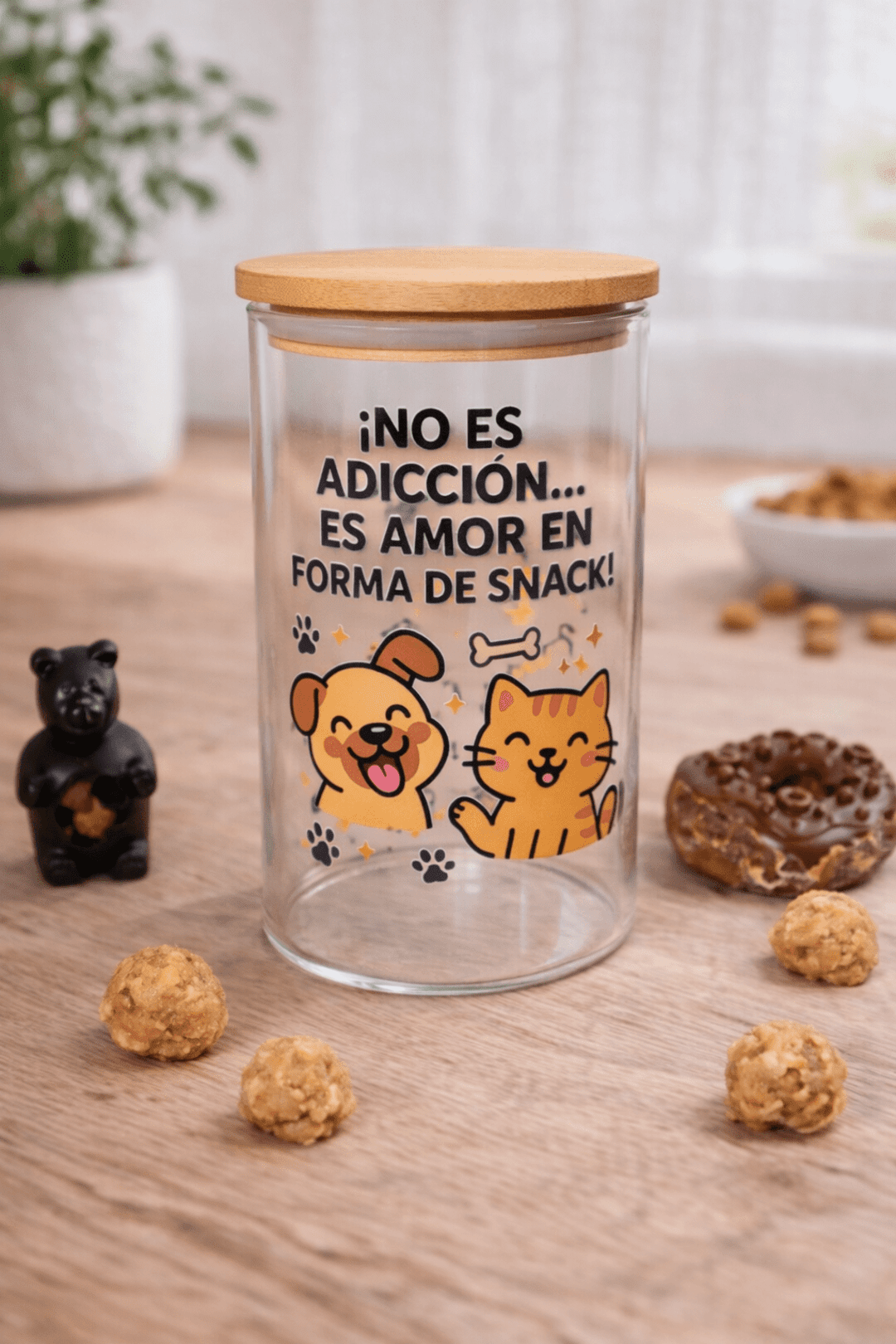 Tarro cristal snacks mascotas