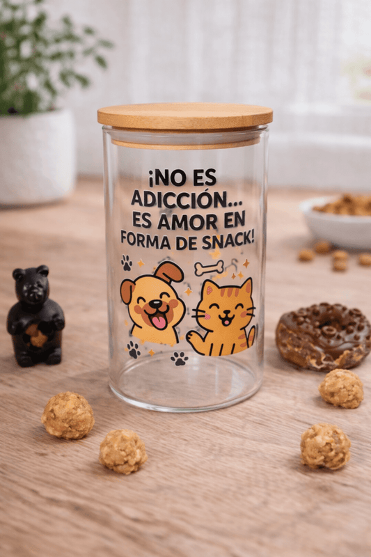 Tarro cristal snacks mascotas