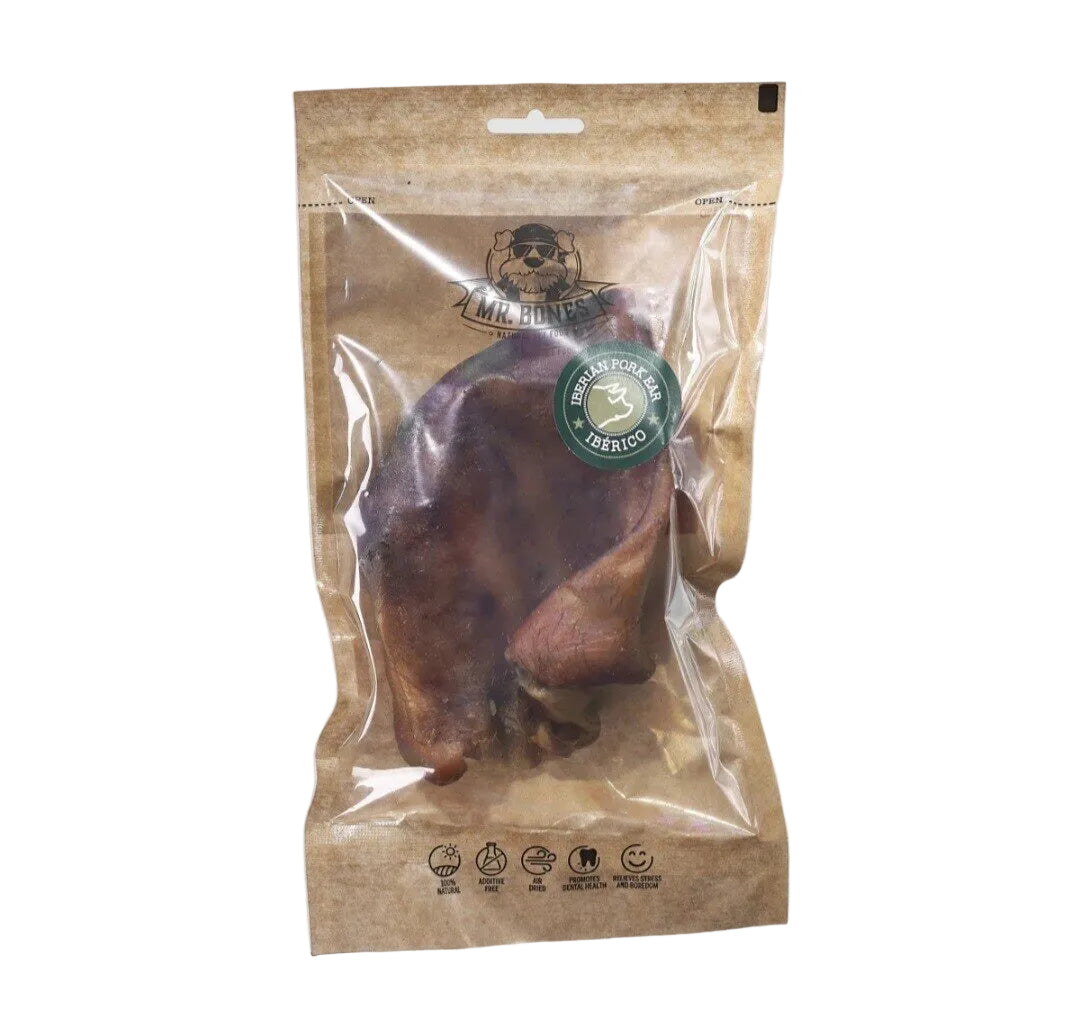 Oreja de cerdo ibérico para perro - Snack dental 100% Natural