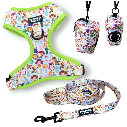 Pack arnes Ajustable Toy Story - Arnés, Correa y Portabolsas