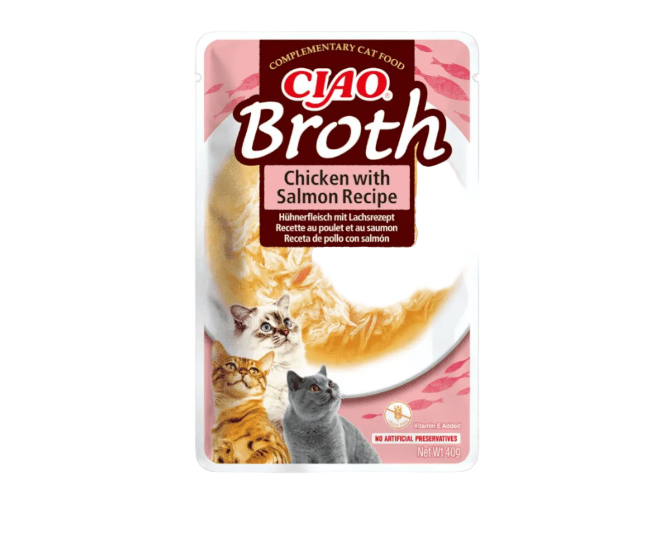 Broth CAT Receta de Pollo con Salmón Delicia para michis