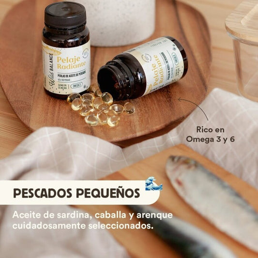 PELAJE RADIANTE Cápsulas Omega 3 de aceite de pescado wild balance