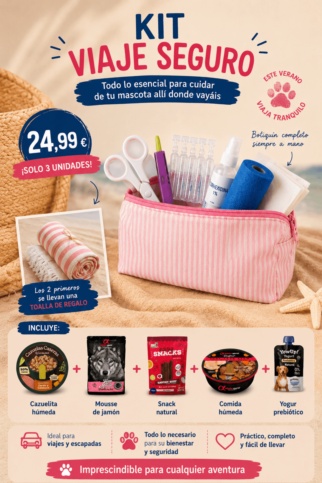 Kit Viaje Seguro para Mascotas 🏖️