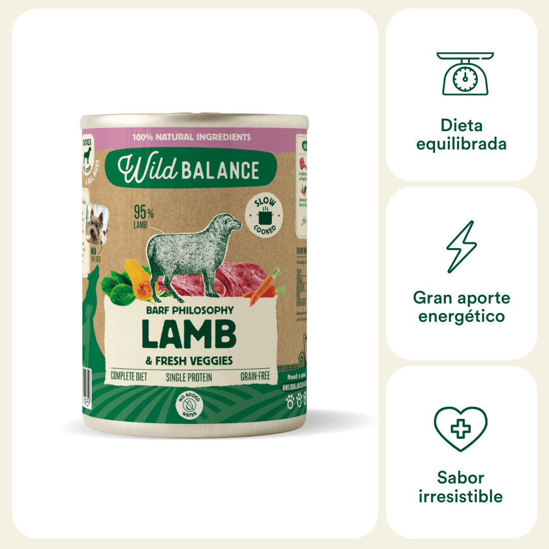 Lata de Cordero para perros 400g - Filosofía BARF