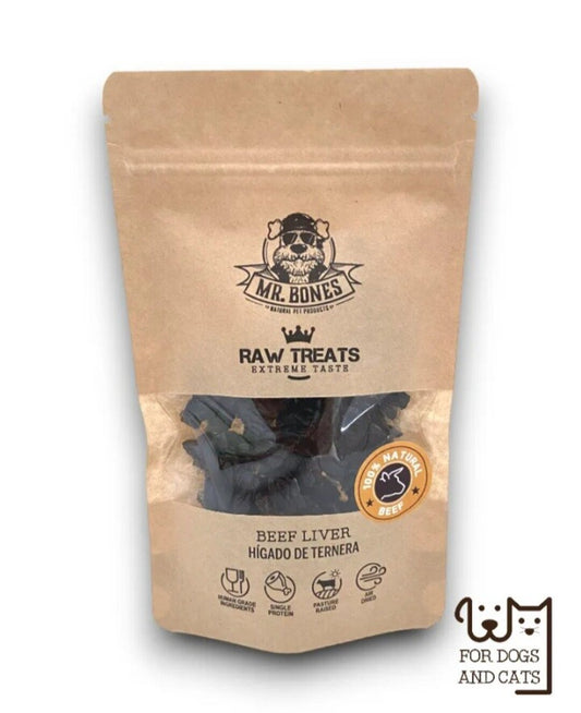 Raw Treats Hígado de Ternera para Perros y Gatos - Mr Bones