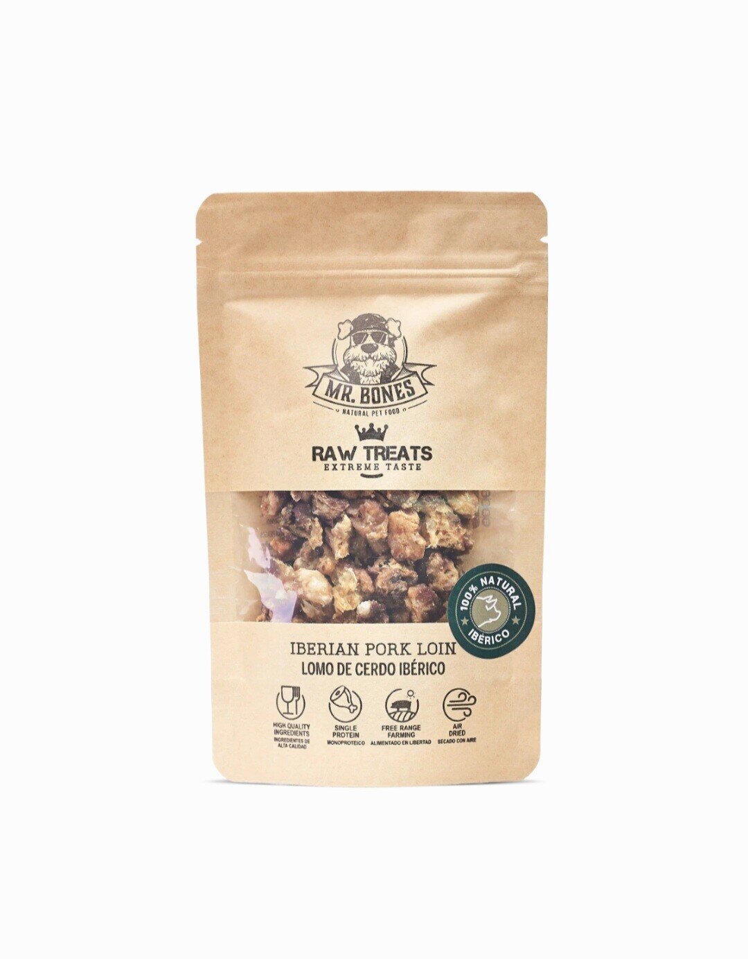Raw Treats Cerdo Ibérico - Snack Natural para Perros y Gatos - Mr Bones