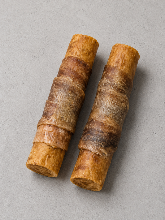 Palitos de colágeno de ternera con piel de rosada