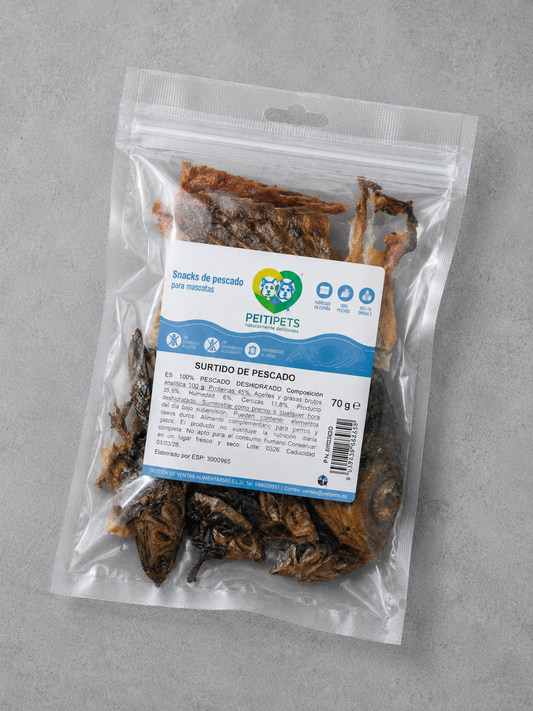 Surtido de Pescado Deshidratado para Perros – 70 g